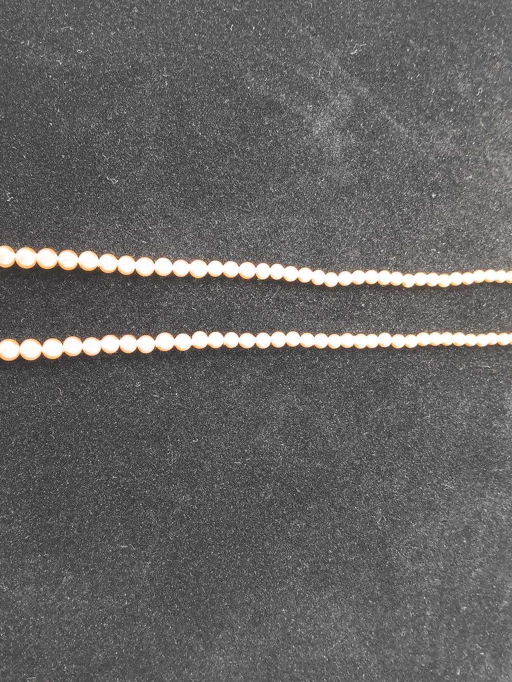 Vintage 1950's Rhinestone Clasp Simulated Pearls F.A. Hermann Triangle H Makers